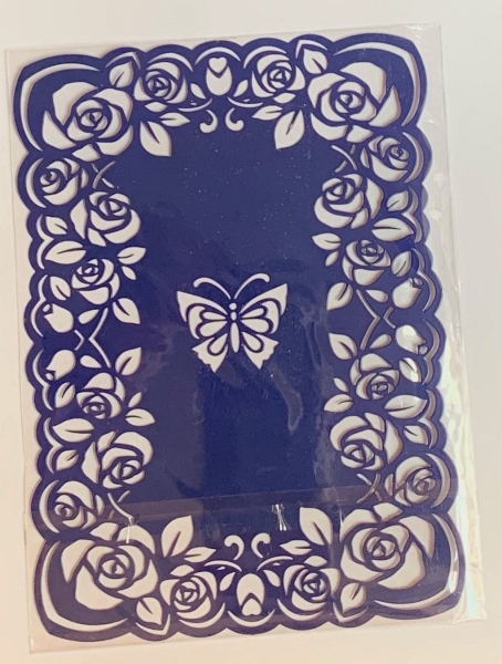 Embossing-Schablone (Stencil) Schmetterlinge / Rosen
